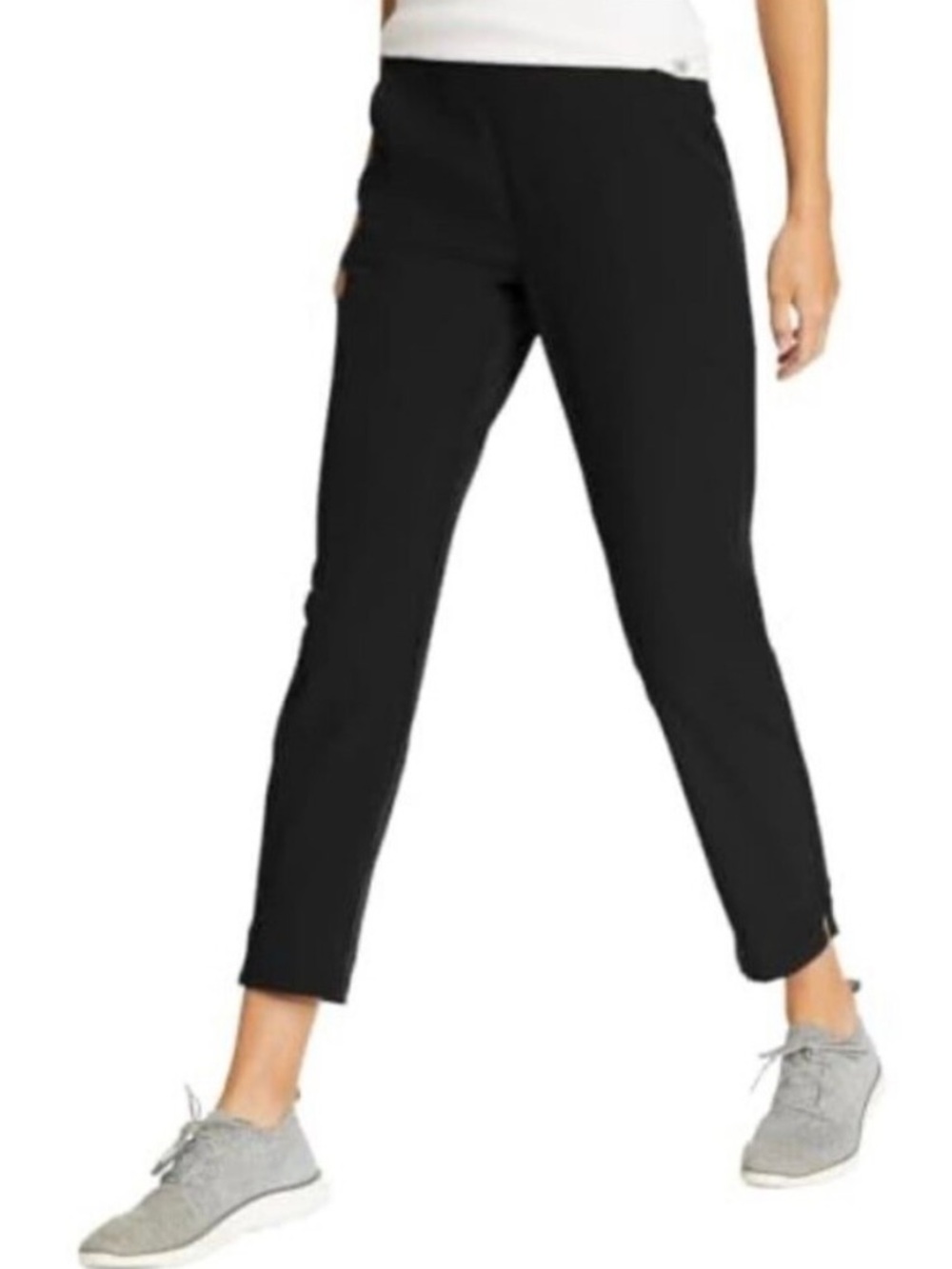 Eddie Bauer Travel Pants lined tie waist jogger Black womans size M